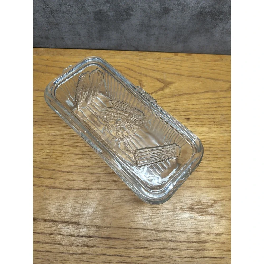 Federal Glass Embossed Vegetable Ribbed Glass Refrigerator‎ Rectangular Dish